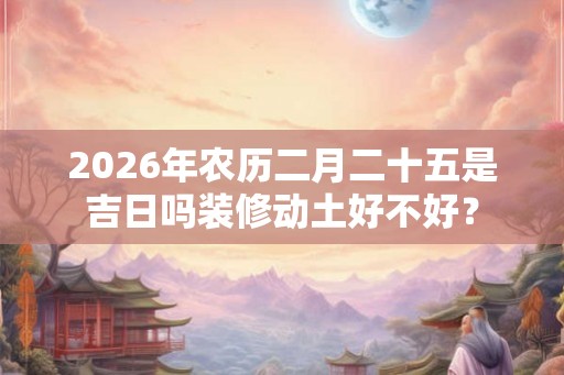 2026年农历二月二十五是吉日吗装修动土好不好？