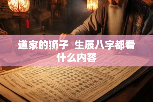 道家的狮子  生辰八字都看什么内容