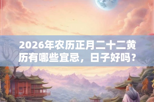2026年农历正月二十二黄历有哪些宜忌，日子好吗？