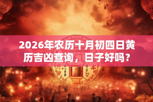 2026年农历十月初四日黄历吉凶查询，日子好吗？