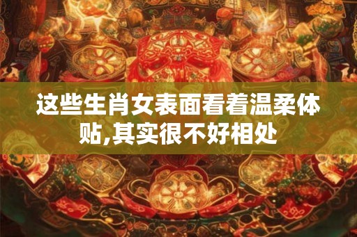 这些生肖女表面看着温柔体贴,其实很不好相处