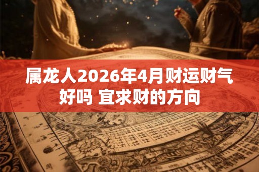 属龙人2026年4月财运财气好吗 宜求财的方向