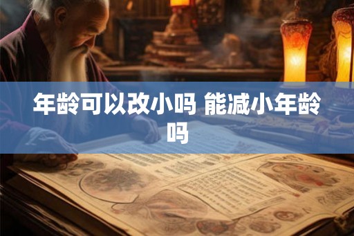 年龄可以改小吗 能减小年龄吗