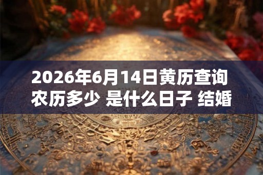 2026年6月14日黄历查询 农历多少 是什么日子 结婚吉时