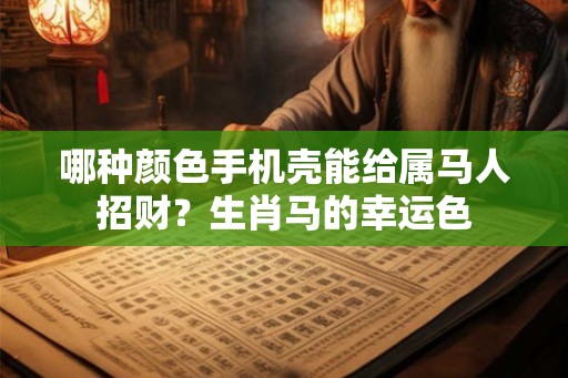 哪种颜色手机壳能给属马人招财？生肖马的幸运色