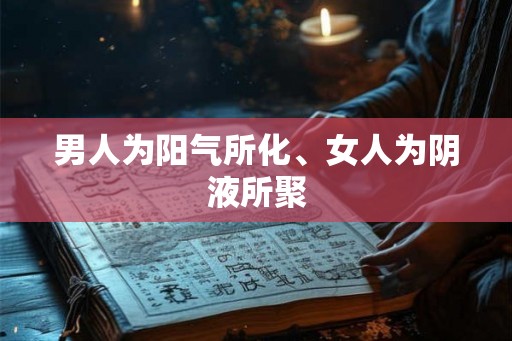 男人为阳气所化、女人为阴液所聚
