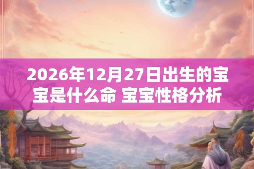 2026年12月27日出生的宝宝是什么命 宝宝性格分析