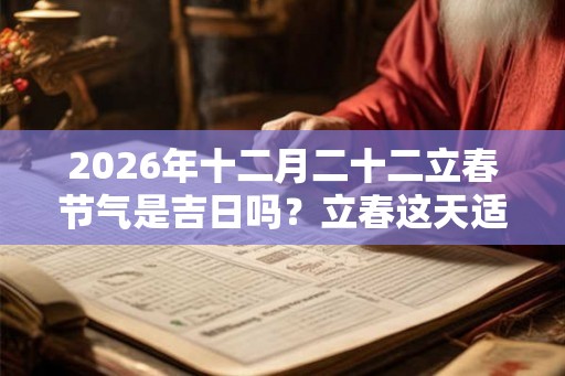 2026年十二月二十二立春节气是吉日吗？立春这天适合祈福求财吗？