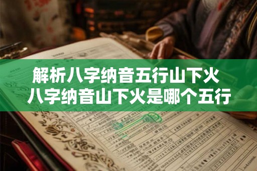 解析八字纳音五行山下火 八字纳音山下火是哪个五行