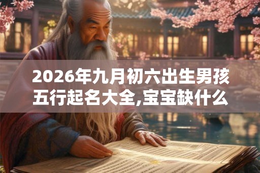 2026年九月初六出生男孩五行起名大全,宝宝缺什么五行呢？