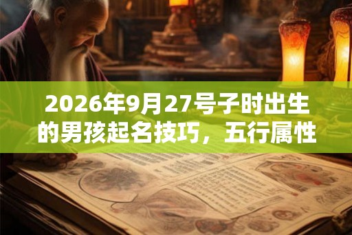 2026年9月27号子时出生的男孩起名技巧，五行属性