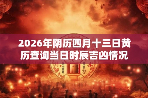 2026年阴历四月十三日黄历查询当日时辰吉凶情况