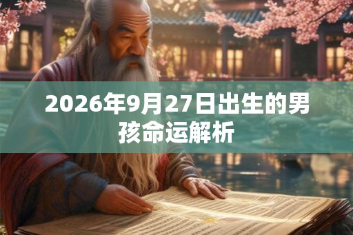 2026年9月27日出生的男孩命运解析