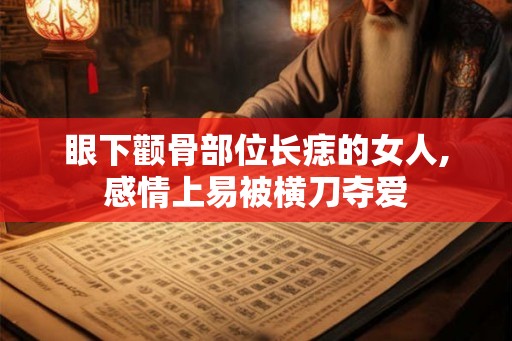 眼下颧骨部位长痣的女人,感情上易被横刀夺爱