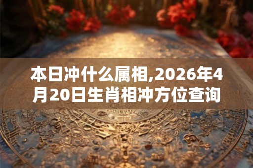 本日冲什么属相,2026年4月20日生肖相冲方位查询