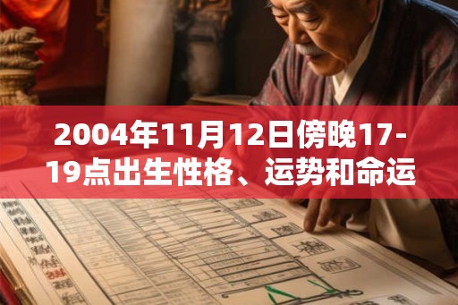 2004年11月12日傍晚17-19点出生性格、运势和命运