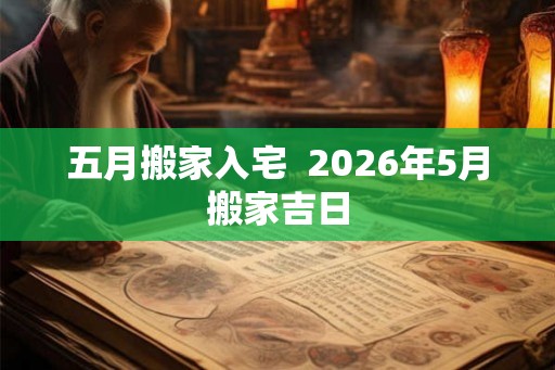 五月搬家入宅  2026年5月搬家吉日