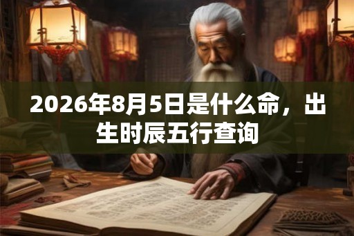 2026年8月5日是什么命，出生时辰五行查询