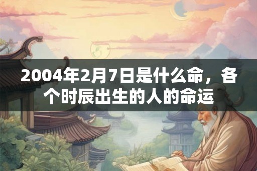 2004年2月7日是什么命，各个时辰出生的人的命运