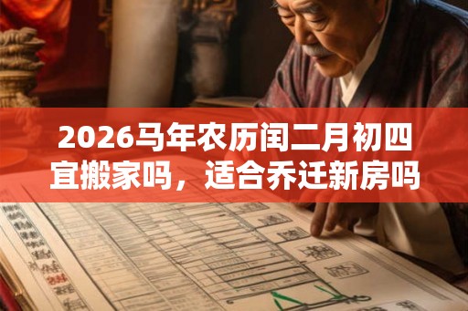 2026马年农历闰二月初四宜搬家吗，适合乔迁新房吗？