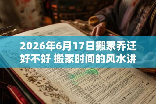 2026年6月17日搬家乔迁好不好 搬家时间的风水讲究