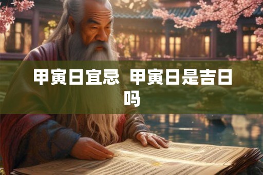 甲寅日宜忌  甲寅日是吉日吗