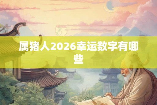 属猪人2026幸运数字有哪些