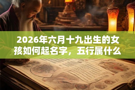 2026年六月十九出生的女孩如何起名字，五行属什么