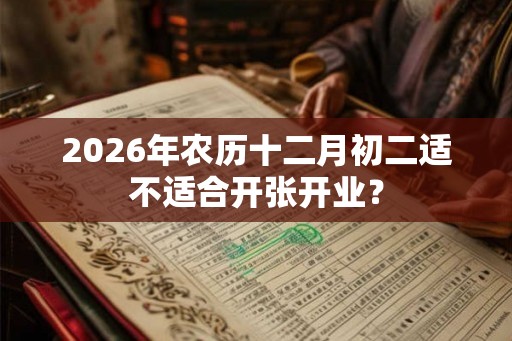 2026年农历十二月初二适不适合开张开业？