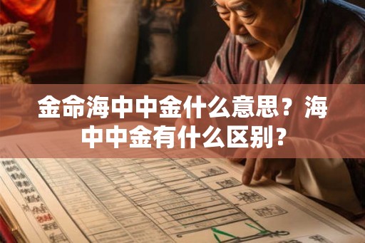金命海中中金什么意思？海中中金有什么区别？