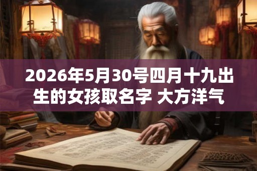 2026年5月30号四月十九出生的女孩取名字 大方洋气 2026年5月30号四月十九出生的女孩取名字 大方洋气