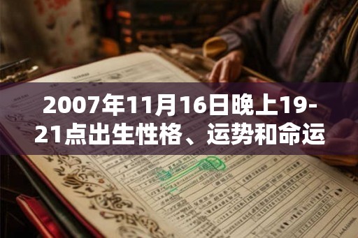 2007年11月16日晚上19-21点出生性格、运势和命运