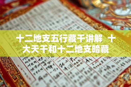 十二地支五行藏干讲解  十大天干和十二地支暗藏