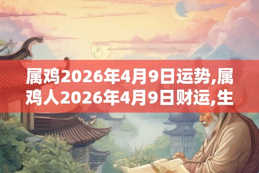 属鸡2026年4月9日运势,属鸡人2026年4月9日财运,生肖鸡2026年4月9日运势