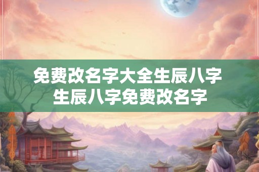 免费改名字大全生辰八字 生辰八字免费改名字