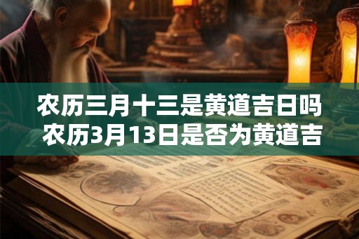 农历三月十三是黄道吉日吗 农历3月13日是否为黄道吉日