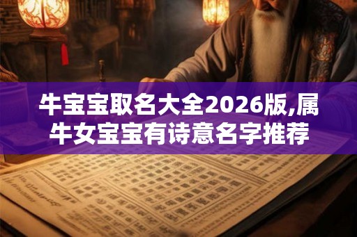 牛宝宝取名大全2026版,属牛女宝宝有诗意名字推荐