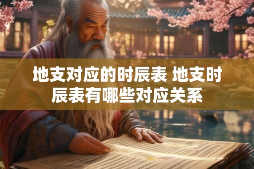 地支对应的时辰表 地支时辰表有哪些对应关系