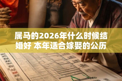 属马的2026年什么时候结婚好 本年适合嫁娶的公历日子