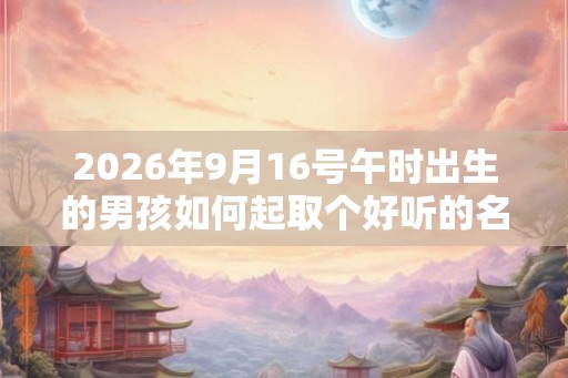 2026年9月16号午时出生的男孩如何起取个好听的名字和五行属性