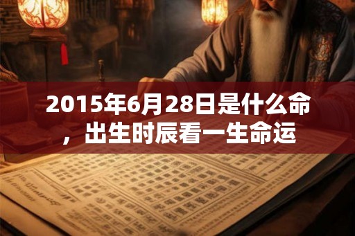 2015年6月28日是什么命，出生时辰看一生命运