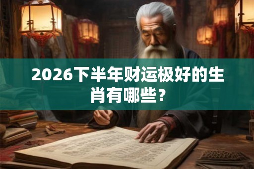 2026下半年财运极好的生肖有哪些？