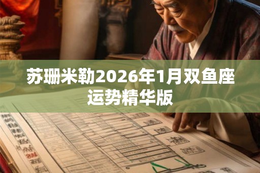 苏珊米勒2026年1月双鱼座运势精华版