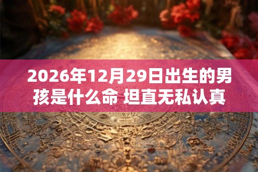 2026年12月29日出生的男孩是什么命 坦直无私认真细致 2026年12月29日出生的男孩是什么命 坦直无私认真细致