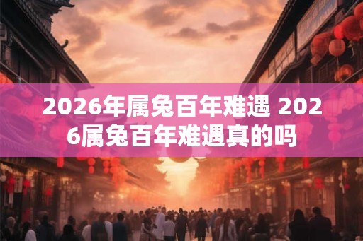 2026年属兔百年难遇 2026属兔百年难遇真的吗
