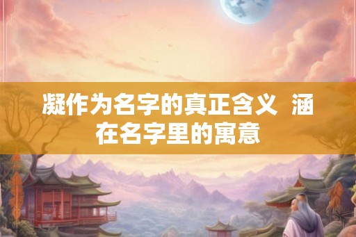 凝作为名字的真正含义  涵在名字里的寓意