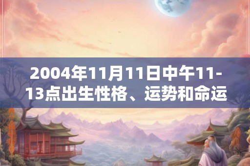 2004年11月11日中午11-13点出生性格、运势和命运