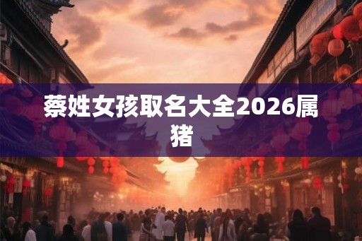 蔡姓女孩取名大全2026属猪