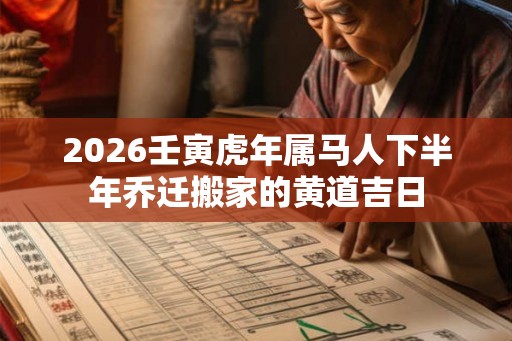 2026壬寅虎年属马人下半年乔迁搬家的黄道吉日 2026壬寅虎年属马人下半年乔迁搬家的黄道吉日