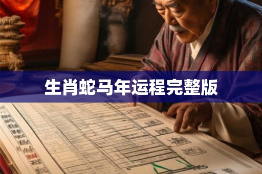 生肖蛇马年运程完整版